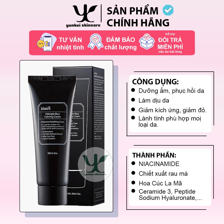 1 tặng 1 Kem dưỡng Klairs Midnight Blue Calming Cream