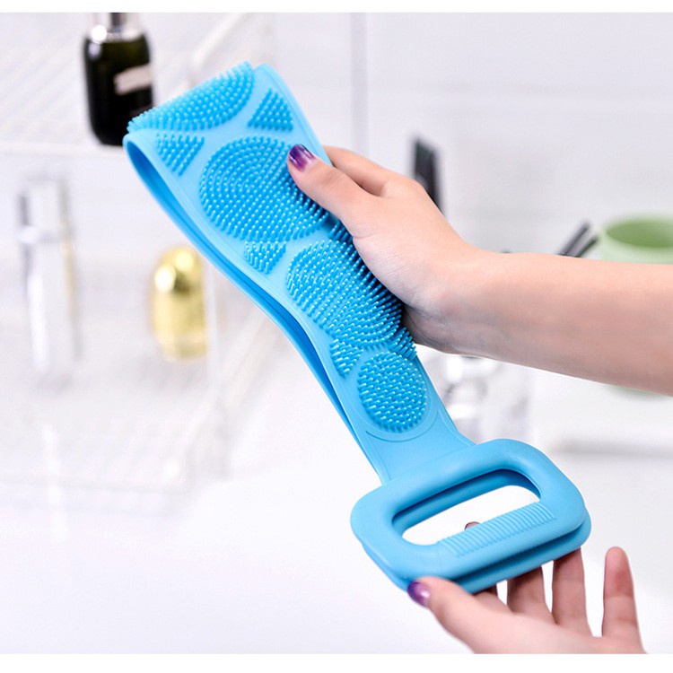 Dây cọ Lưng 2 Mặt Đa Năng bằng silicon kỳ cọ massage tẩy da chết, giảm mụn lưng