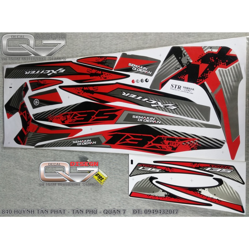 TEM RỜI EXCITER 2010 ĐỎ ĐEN