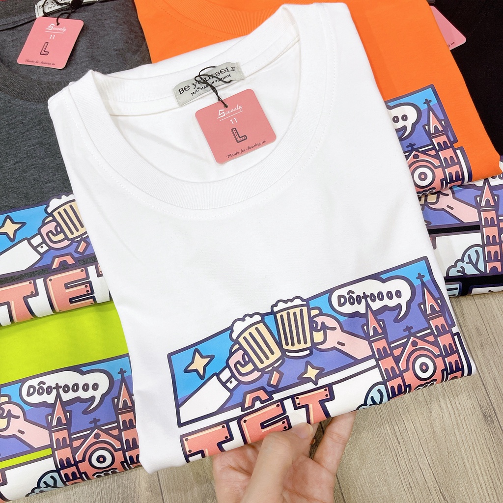 Áo Thun Tay Ngắn Unisex Đủ Size M L XL - TẾT SAIGON