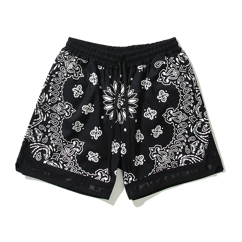 Quần Short Vải Cotton Lưng Thun Ống Rộng Thời Trang Unisex