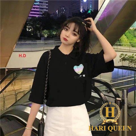 Áo polo tim gạch chữ hàn phản quang DHA0720