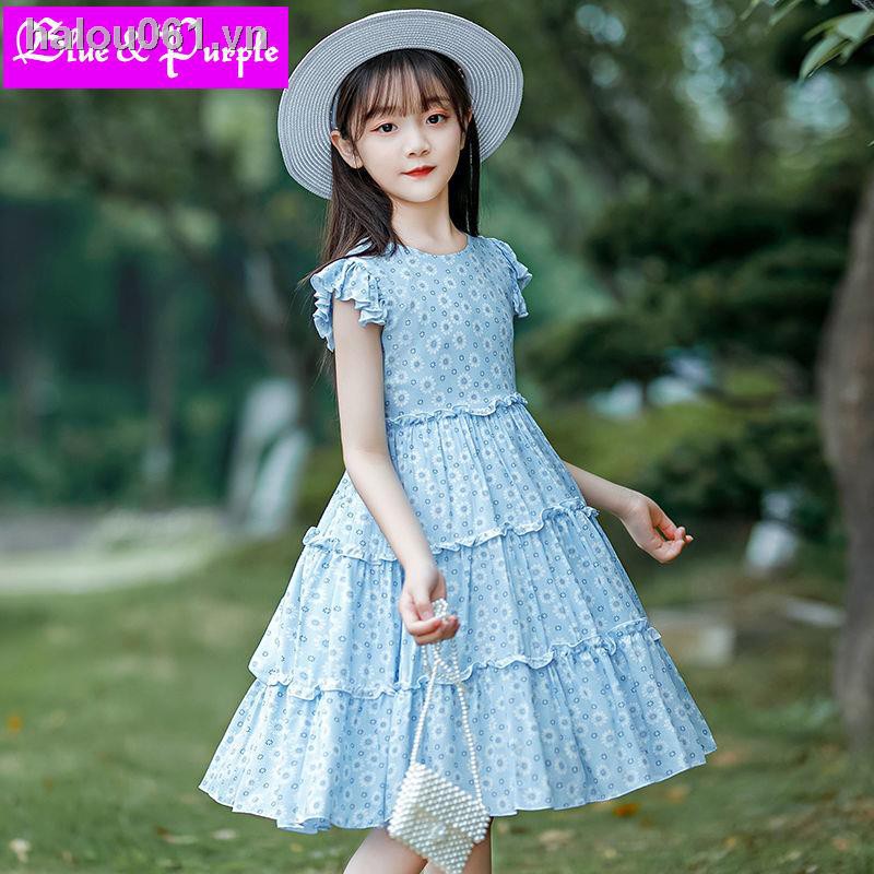 Đầm Công Chúa In Hoa Cho Bé Gái 10 Tuổi