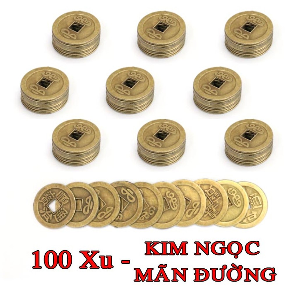 Đồng Tiền Xu Phong Thủy Ngũ Đế Âm Dương Chiêu Tài 2.4cm