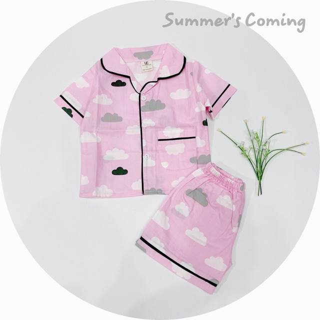 Bộ pijama hè thô Hàn loại cho bé trai, gái