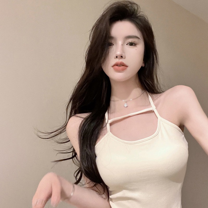 Áo Hai Dây Màu Sắc Trơn Dáng Ôm Phong Cách Hàn Quốc Quyến Rũ