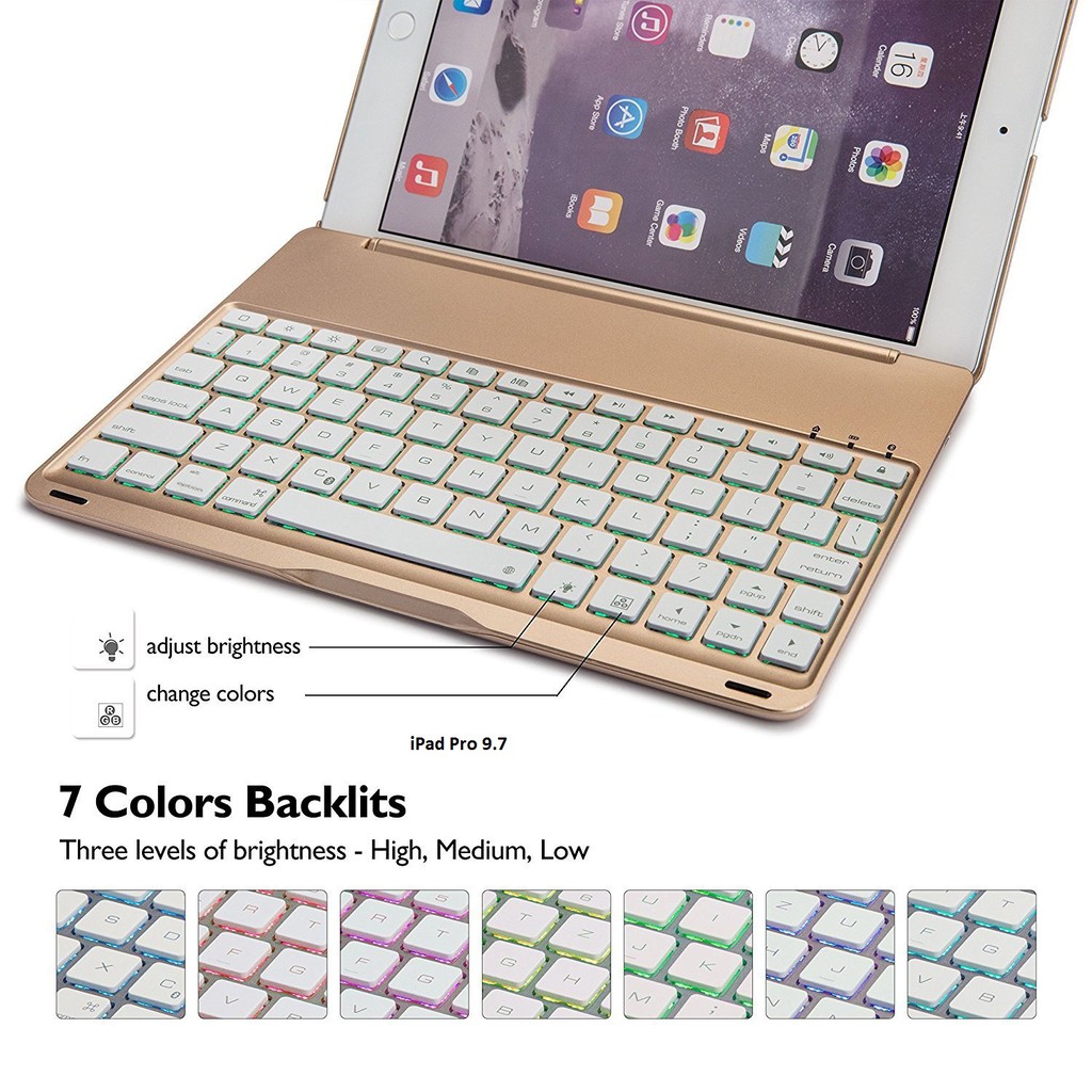 Bàn phím Bluetooth kiêm ốp lưng cho iPad Pro 9.7'' (Gold)