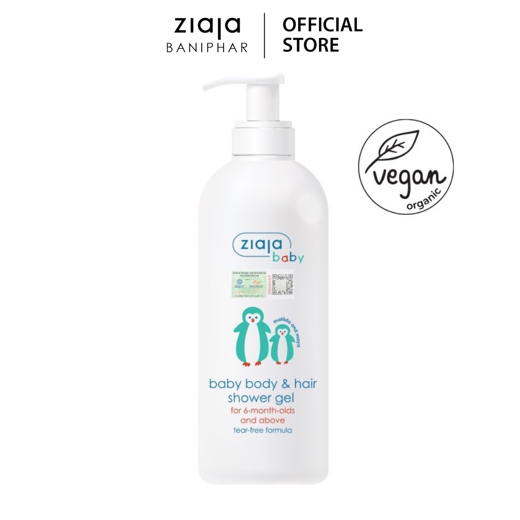 Gel Tắm Gội 2in1 Cho Trẻ Từ 6 Tháng Tuổi Ziaja Baby ZIAJA BANIPHAR Giúp Làm Sạch Nhẹ Nhàng Và Cấp Ẩm Cho Da Bé 400ml