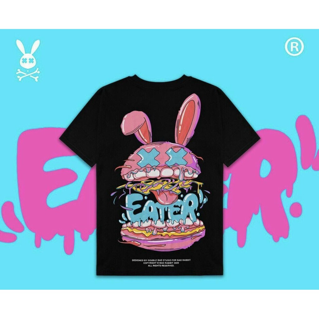 Áo Thun Tay Lỡ Unisex - Áo Thun Nam Nữ Form Rộng RABBIT BigLogo 2 Màu Siêu Hot - LP.STORE