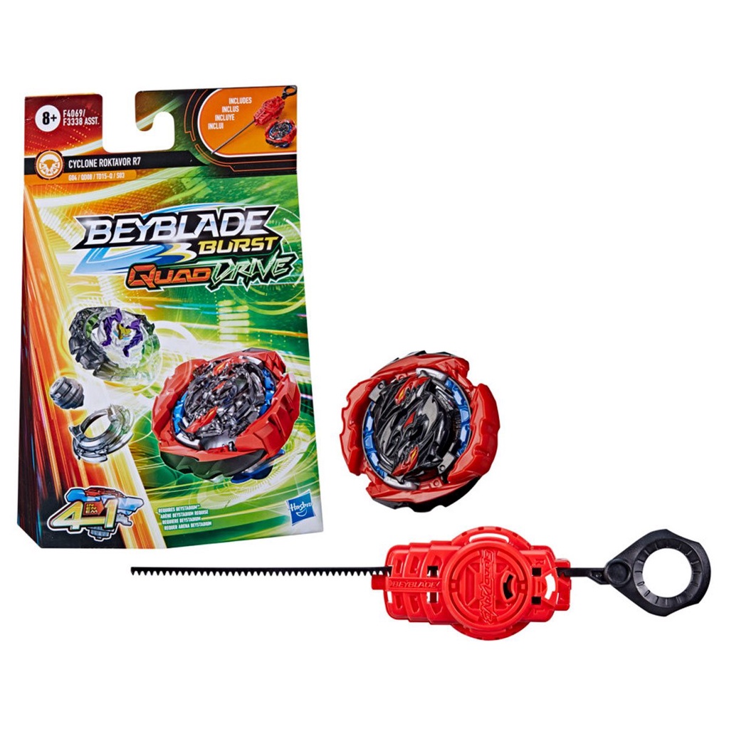 Đồ chơi con quay gụ Beyblade Burst QuadDrive Cyclone Roktavor R7 Spinning Battling Game Top Starter Pack