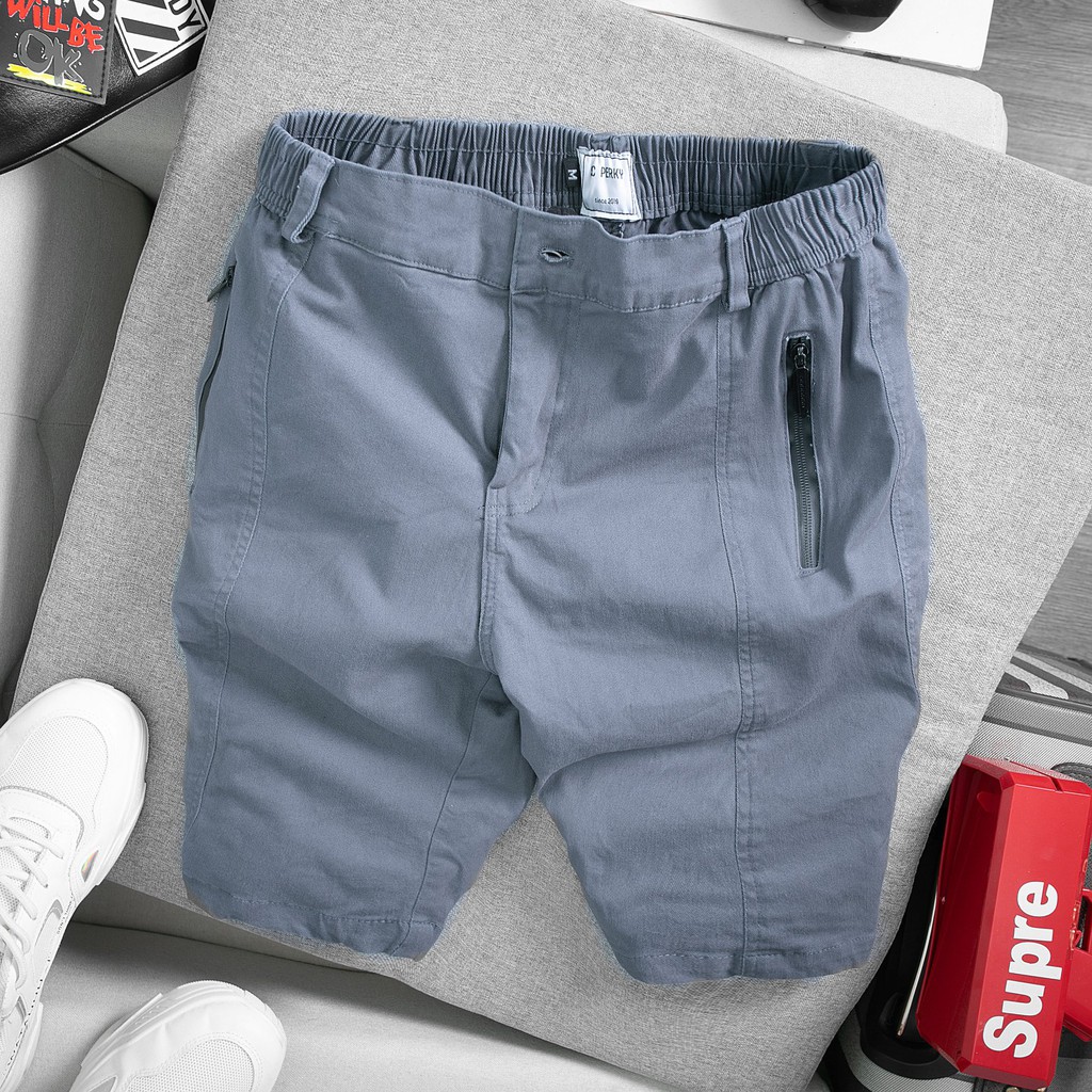 Quần Short Nam KAKI Túi Kéo - QS007 - Chất liệu vải co giãn, Thiết Kế Khoá Kéo Túi Trước - SC Perky Outfit Design | BigBuy360 - bigbuy360.vn