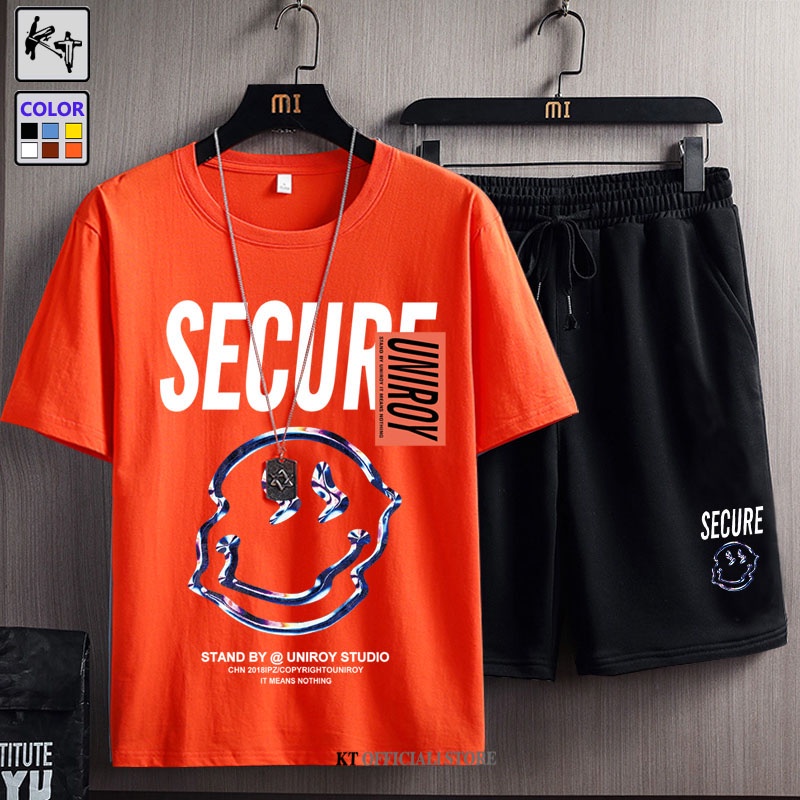 Bộ đồ KT KTZ6013 gồm áo thun tay ngắn và quần đùi thời trang Hàn Quốc size M-8XL dành cho nam