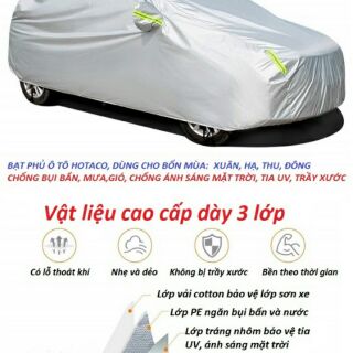 Bạt phủ xe ô tô 3 lớp cao cấp