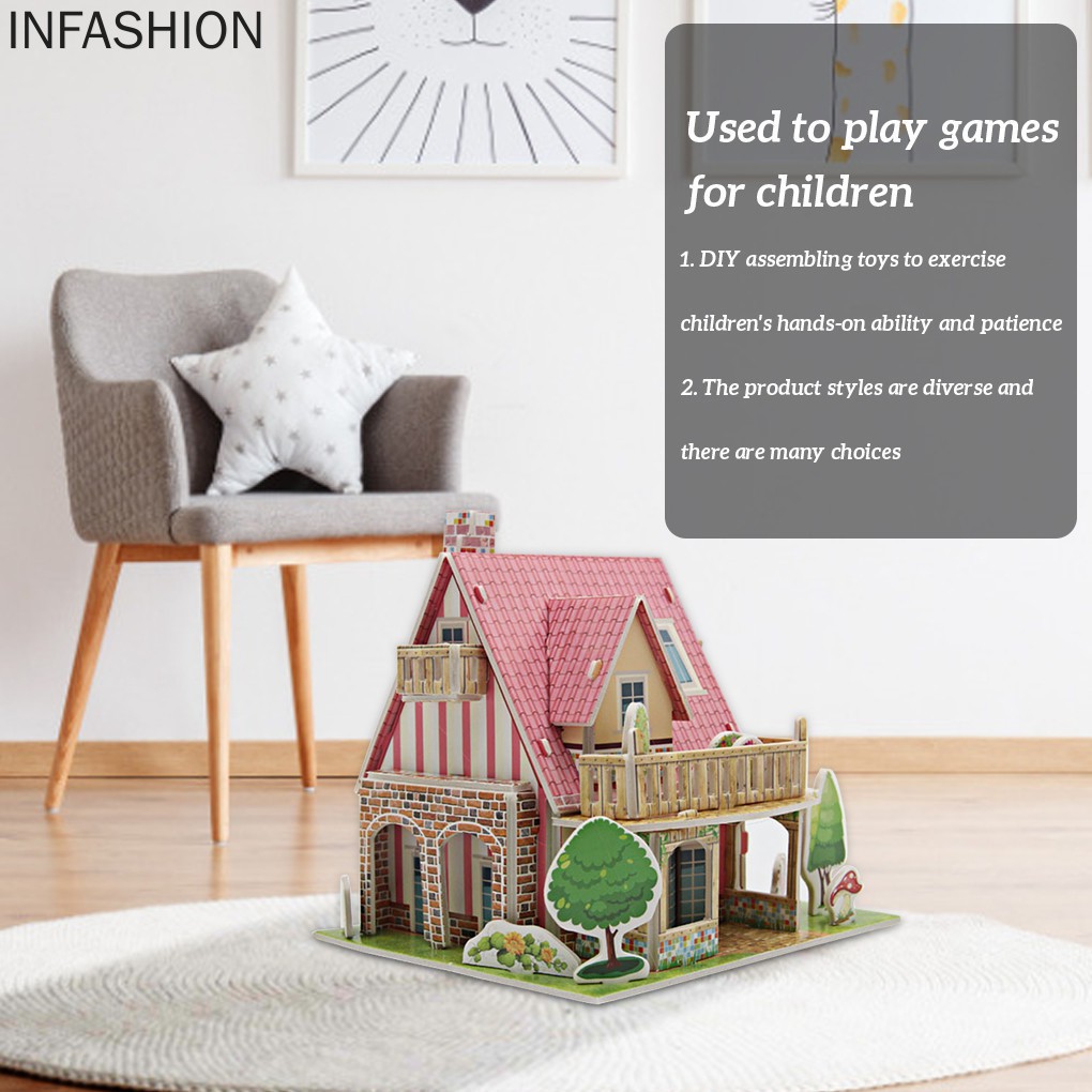 Mô Hình Ngôi Nhà Giấy 3d Tự Lắp Ráp Loại 1 Dành Cho Bé