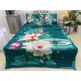 Drap thun lạnh 5D cao cấp mẫu hoa