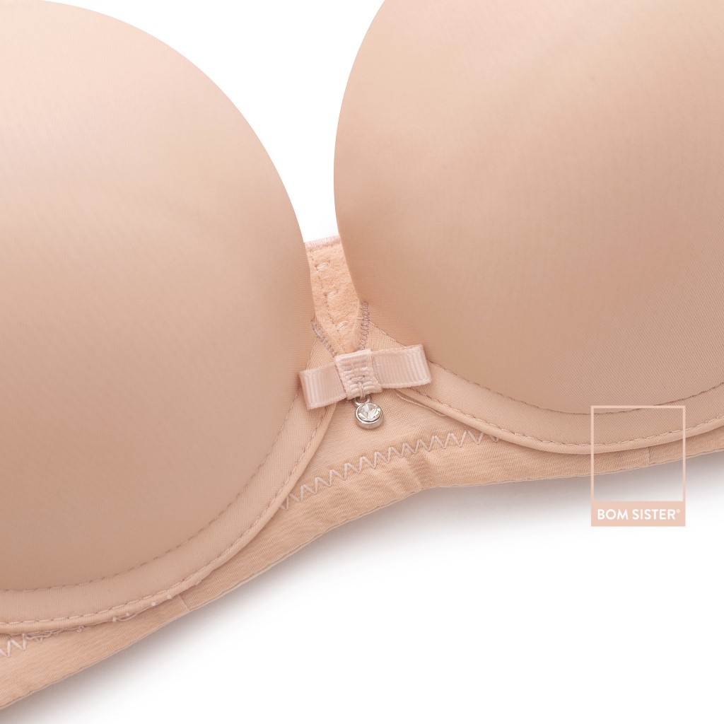 Áo lót mút vừa không gọng thun lạnh màu trơn dây áo liền nâng ngực tự nhiên BOM SISTER LC2601 | BigBuy360 - bigbuy360.vn