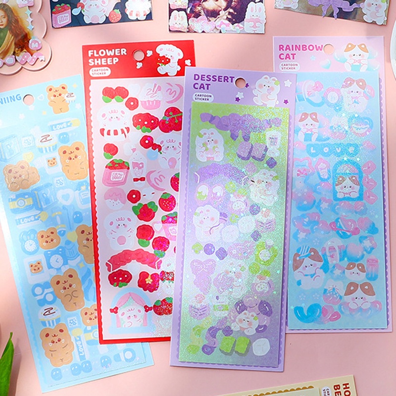 Mohamm 1 Tấm Nhãn Dán Hoạt Hình Lấp Lánh Dễ Thương