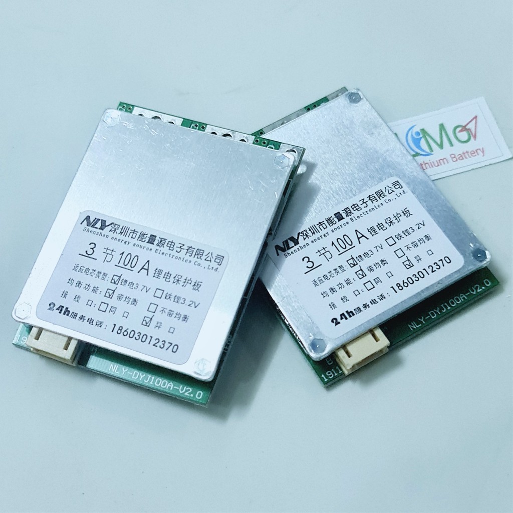Mạch 3S 100A. Mạch bảo vệ sạc xả 3S 12.6V 100A Cân bằng pin. 10 Fet xả, giải nhiệt nhôm công suất lớn - LIMO