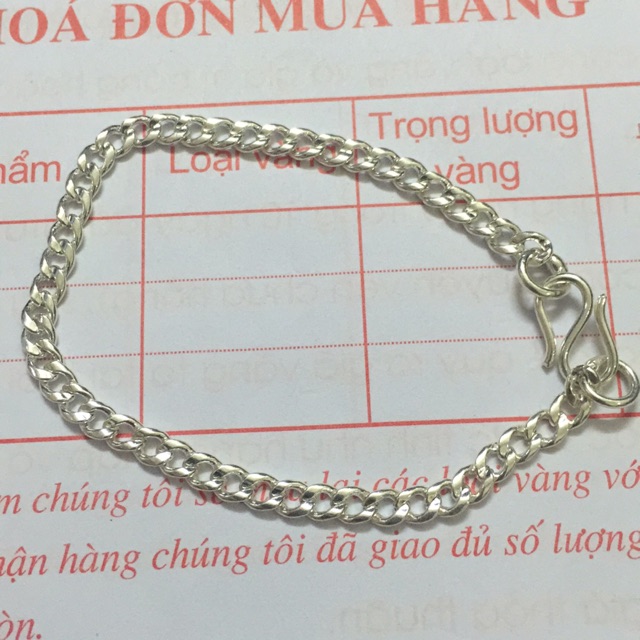 Lắc tay bạc ta Nmj mắt đơn 10
