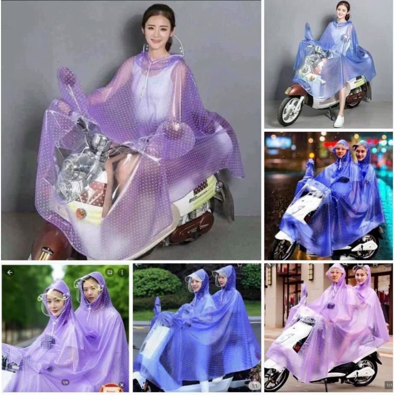 Áo mưa chấm bi,