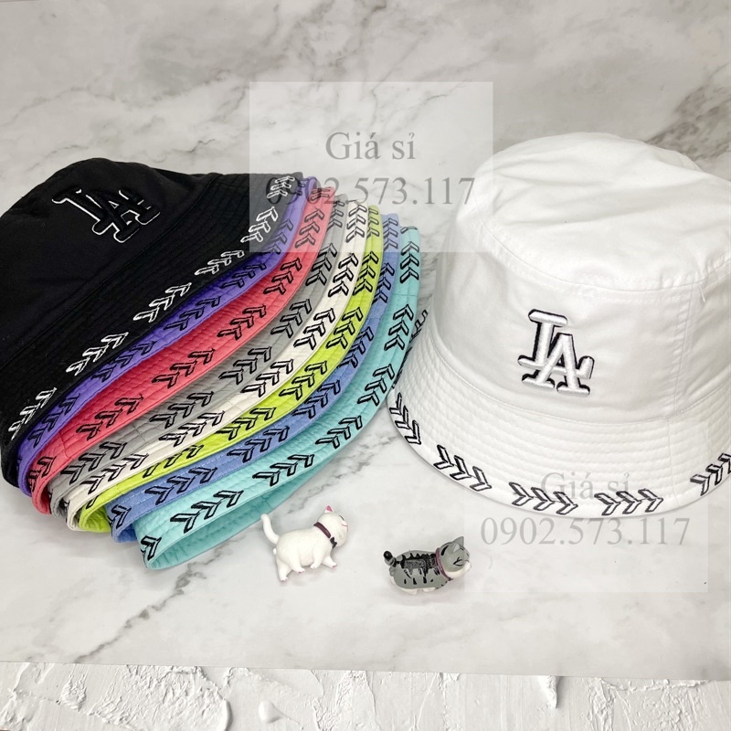 Nón bucket thêu L.A viền quanh nón thời trang xịn nam nữ