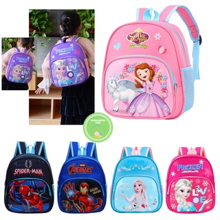 Ba lô trẻ em, balo cho bé đi học mẫu giáo mầm non 2 ngăn in hình Sofia Elsa Ironman người nhện Xuân Cường Kids
