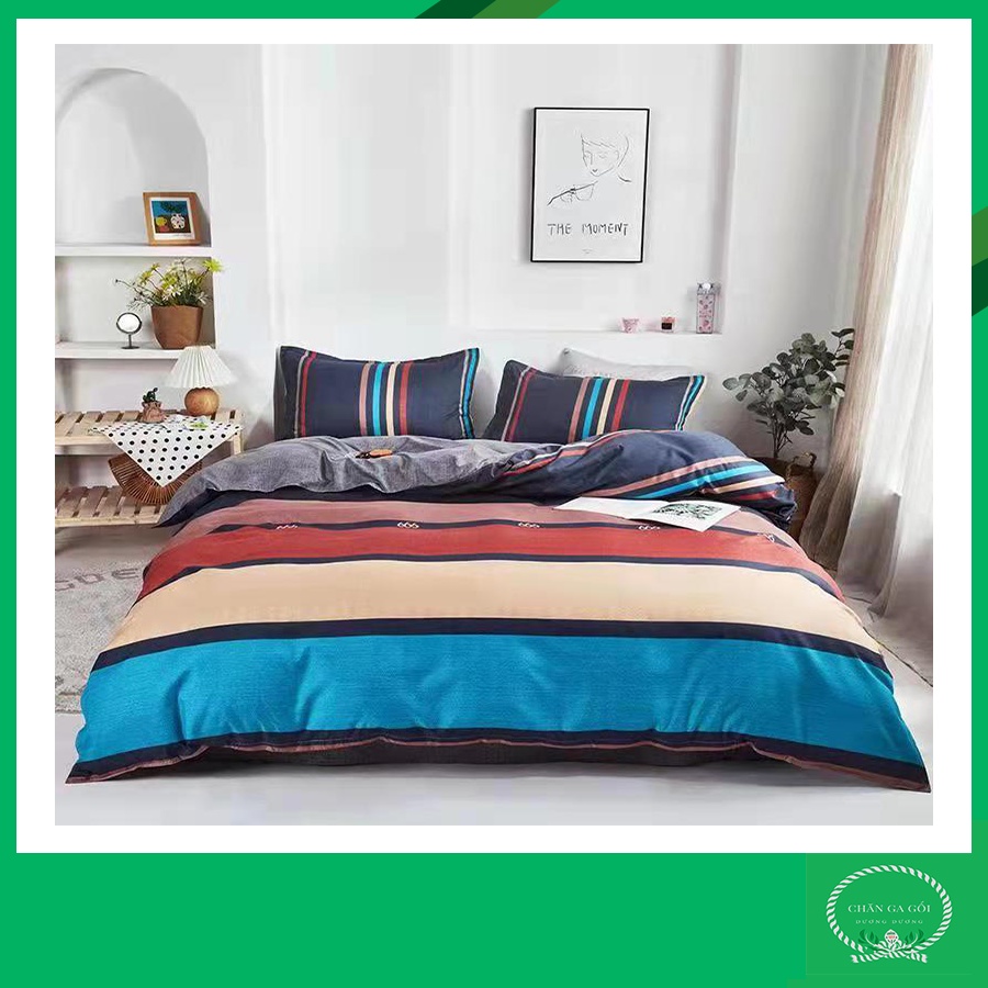 Bộ chăn ga gối poly nhập khẩu mẫu mới chăn hè trần bông 2mx2m2