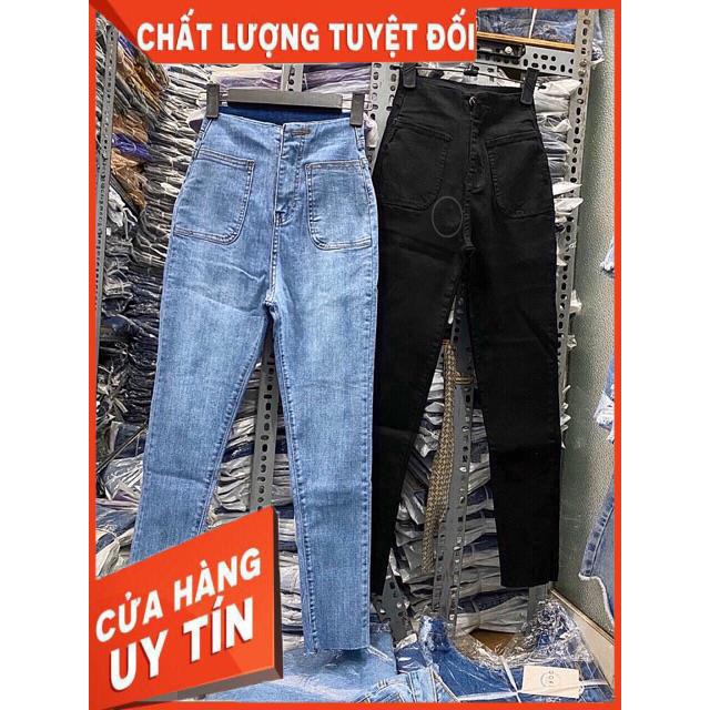 [Mã WASTMAY giảm 15% tối đa 30K đơn 150K] Quần Jeans Ôm Cạp Siêu Cao Túi vuông to 2 bên- ảnh thật trải sàn | BigBuy360 - bigbuy360.vn