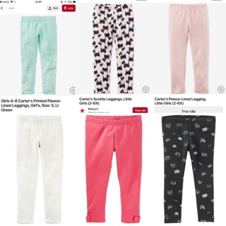 Quần legging nỉ bông bé gái 3m-14y