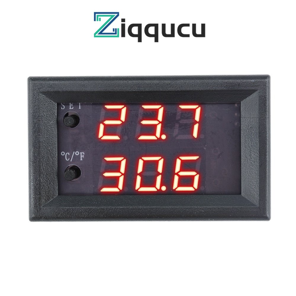 Bộ Điều Khiển Nhiệt Độ Đèn LED Kỹ Thuật Số Ziqucu W1209WK - 50-110°Cảm Biến C DC 12V