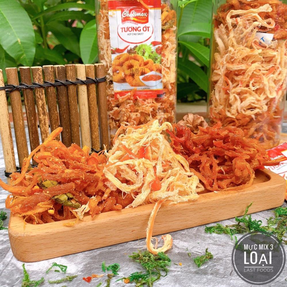 Mực mix 3 loại 300g JOJO Đồ ăn vặt hà nội vừa ngon vừa rẻ | BigBuy360 - bigbuy360.vn