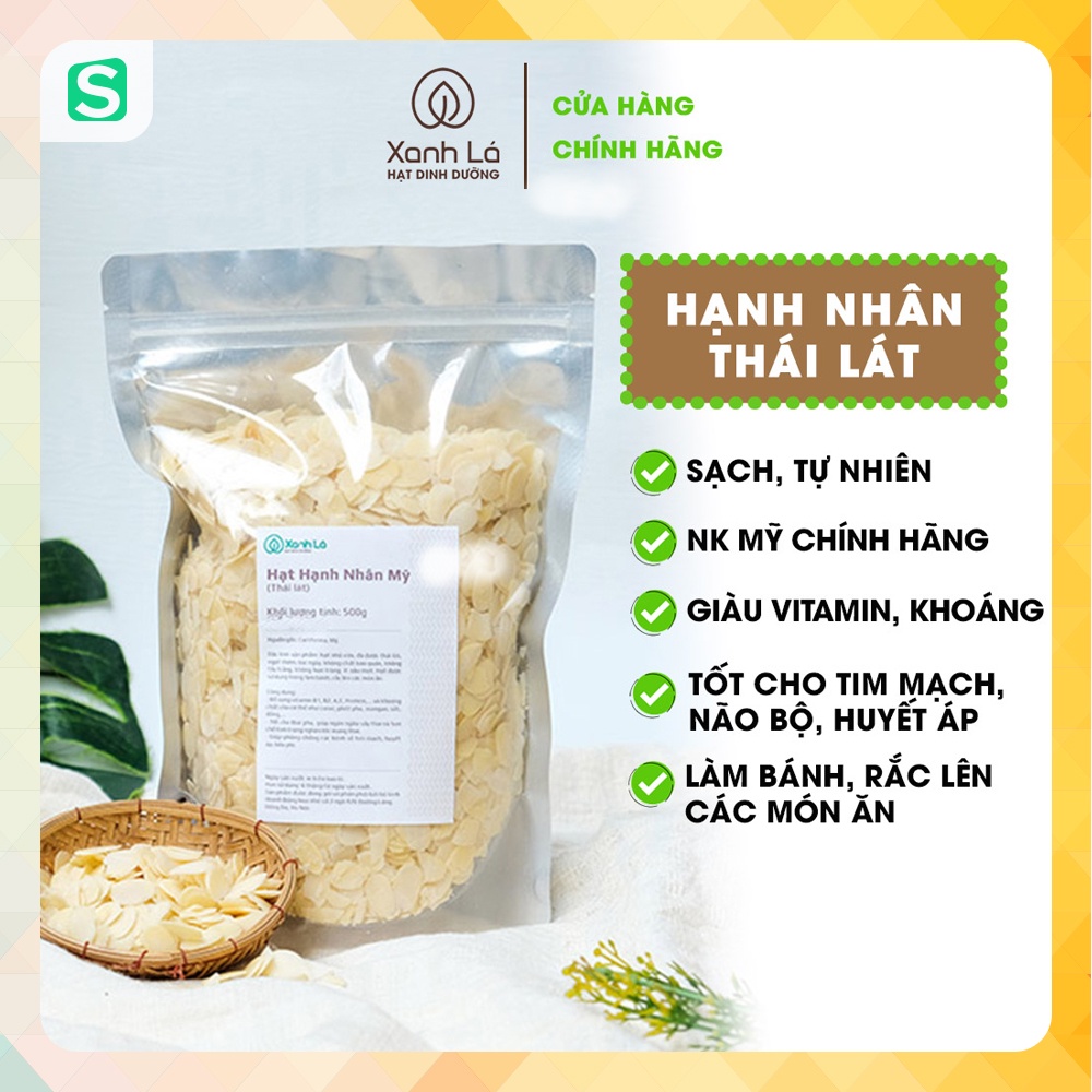 Hạnh nhân lát, cắt lát Olam (Mỹ) làm bánh Xanh Lá cao cấp, đạt tiêu chuẩn VSATTP