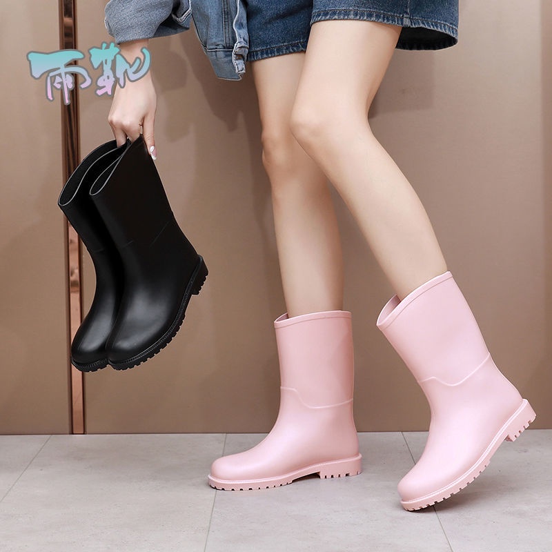 Giày Bốt Cao Su Đế Dày Tăng Chiều Cao Chống Trượt / Thấm Nước Thời Trang Mùa Xuân Hè Cho Nữ