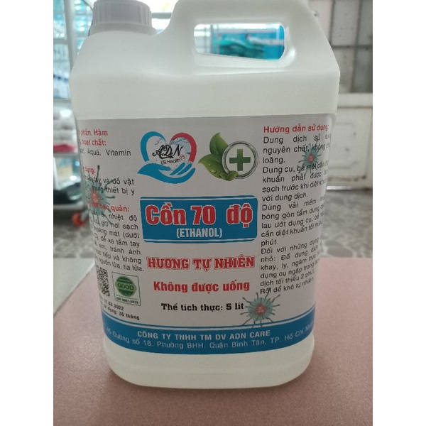 Cồn 70 độ  hưong tự nhiên cal 5 lít