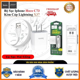 Bộ Củ Cáp Sạc Lightning Cho Iphone Hoco C73 - Bảo Hành Chính Hãng 12T
