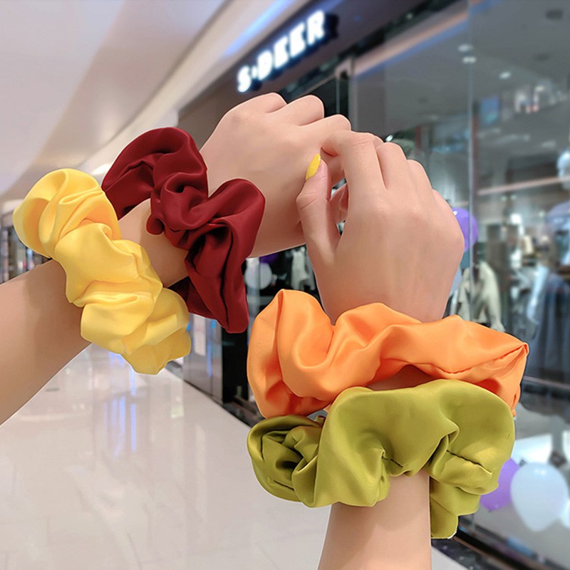 Set 5 Cái Cột Tóc Cute Màu Trơn Dễ Phối Kiểu Phong Cách Nữ Tính Nhẹ Nhàng Đủ Màu Đường Kính 10cm