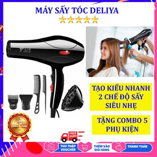 Mua may say toc gia re, máy sấy tóc deliya 8018 tặng 5 phụ kiện làm tóc - bh lỗi 1 đổi 1