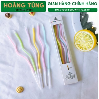 Nến sinh nhật xoắn màu pastel cầu vồng dùng cho sinh nhật kỷ niệm