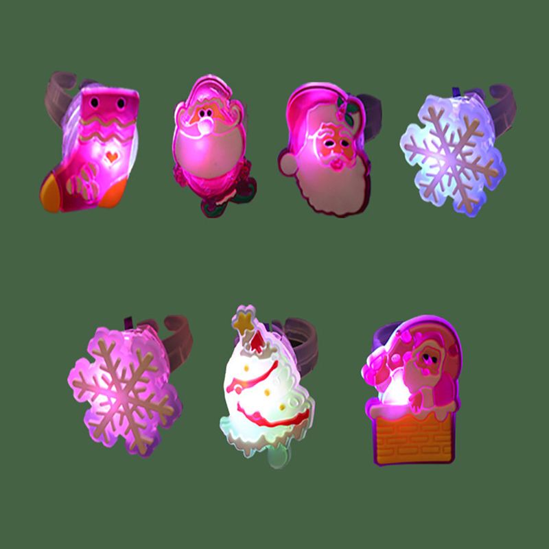 Set 50 Nhẫn Silicon Mềm Phát Sáng Hình Ông Già Noel