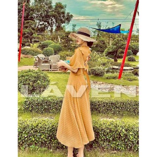 ĐẦM REN BI NỔI CỘT NƠ LƯNG