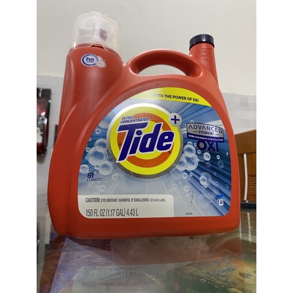 [ HÀNG  CHUẨN ] NƯỚC GIẶT TIDE ULTRA OXI ADVANVED POWER 4.43L MỸ-