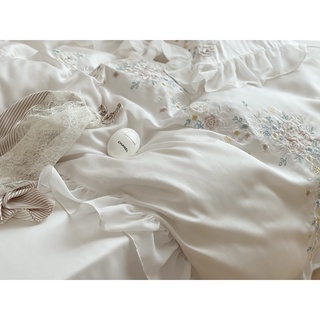 💐💐 Set Chăn Ga Gối Lụa Tencel Modal Thêu Hoa Thiên Nhiên 4 Món Mềm Mịn Chất Đẹp - Mã KG175 💐💐