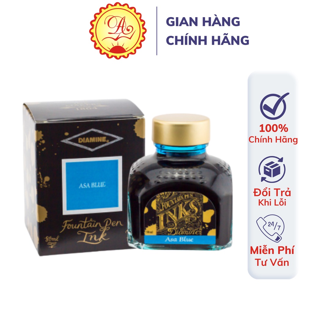 Mực viết bút máy Ánh Dương Diamine nhiều màu không phai, không bay màu, mực bút máy chất lượng cao từ Anh Quốc 80ml