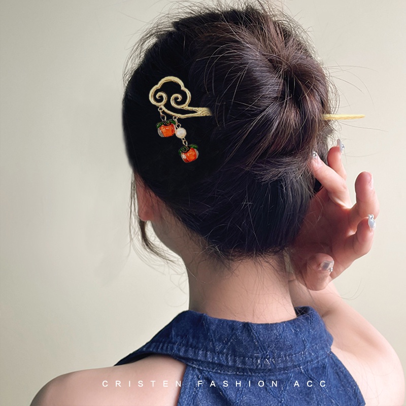 Kẹp Tóc Persimmon Ruyi ~ Xiangyun Thời Trang Mùa Hè Cho Nữ