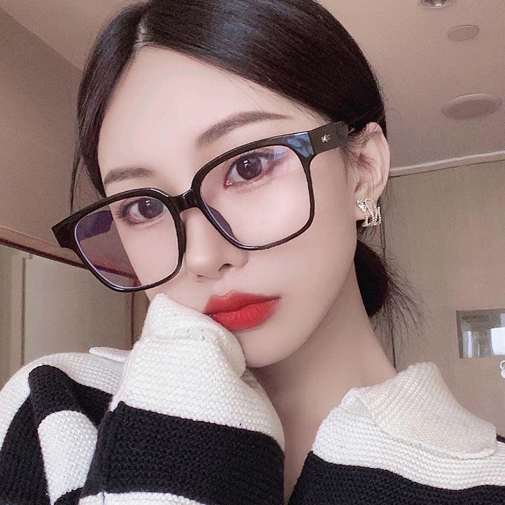Mắt Kính Gọng Đen Tròng Trong Suốt Chống Ánh Sáng Xanh Thời Trang Cho Nam Và Nữ