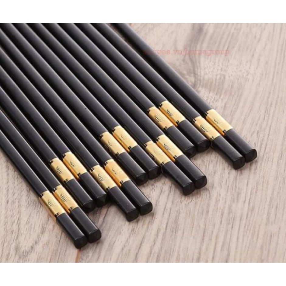Bộ 10 Đôi Đũa Ăn Cơm Mạ Vàng Hàn Quốc – Đũa Ăn Cao Cấp Chống Mốc, Chống Trượt