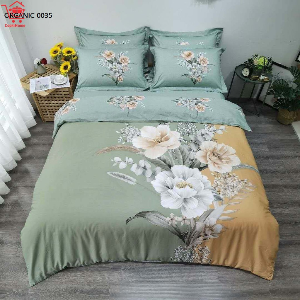 Bộ 4 món chăn ga gối cotton Organic Ok cao cấp 3