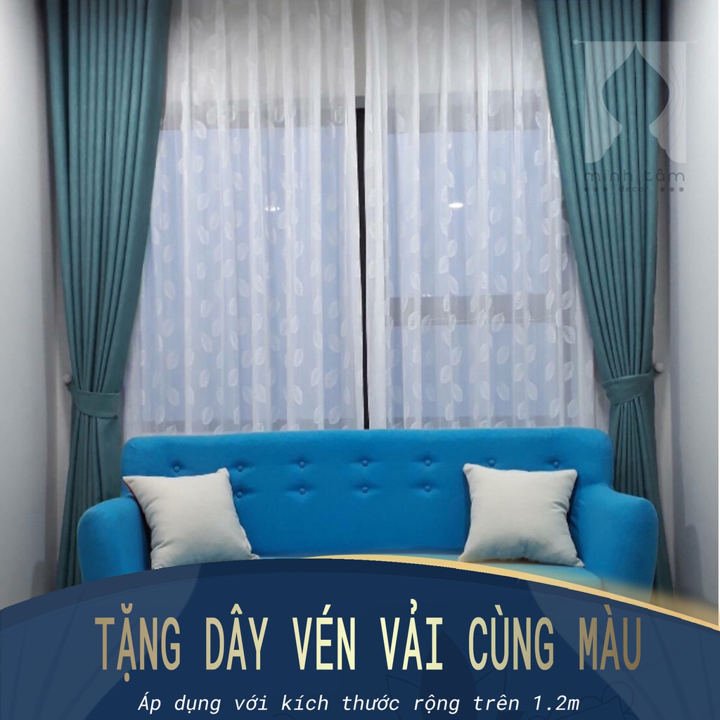 Rèm cửa sổ Minh Tâm cản nắng , cách nhiệt, kiểu dáng ore, rèm dán tường - Màu xanh ngọc lục bảo ( kích thước rộng)