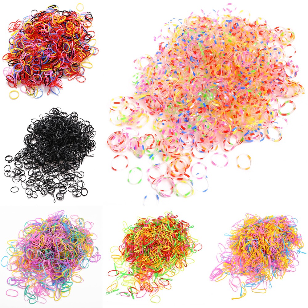 1000 Dây chun buộc tóc AY nhiều màu sắc tiện lợi cho bé gái