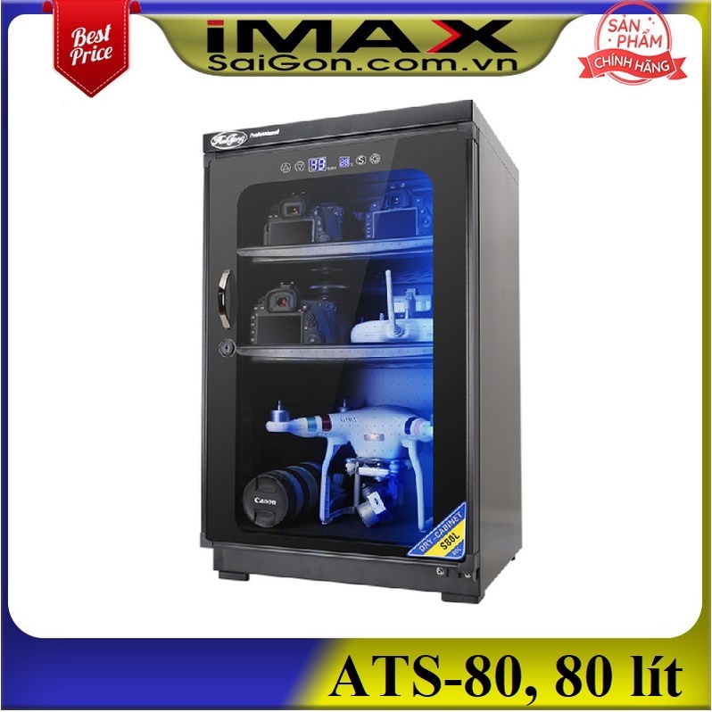 TỦ CHỐNG ẨM HUITONG DRYCABI ATS80, 80 LIT, ĐÈN LED, MÀN HÌNH CẢM ỨNG